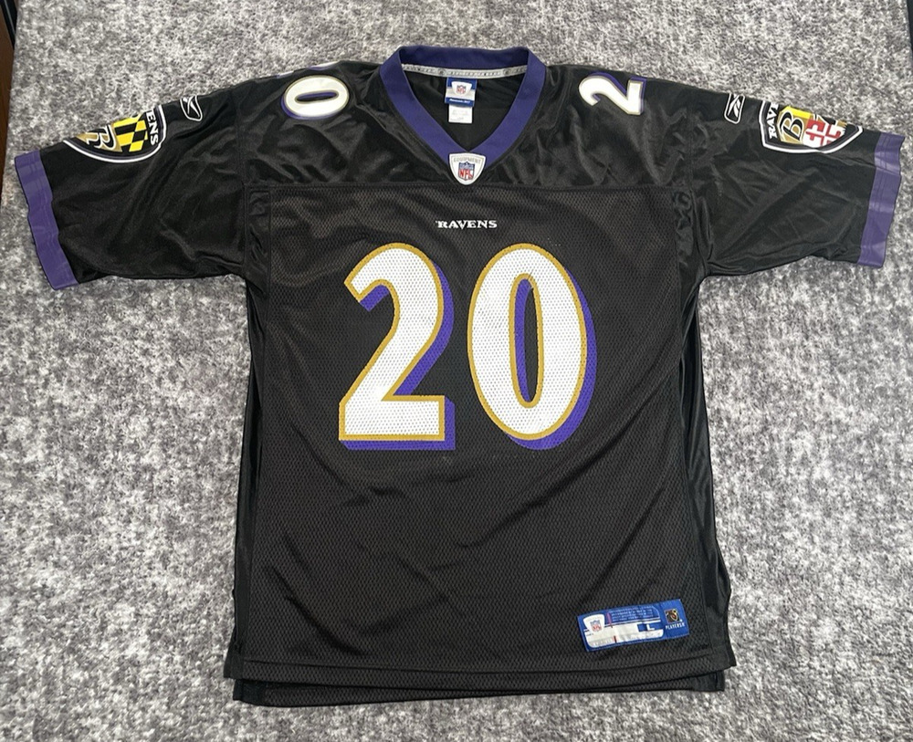 VTG Reebok On Field Ed Reed #20 Baltimore Ravens Jersey Large Black NFL